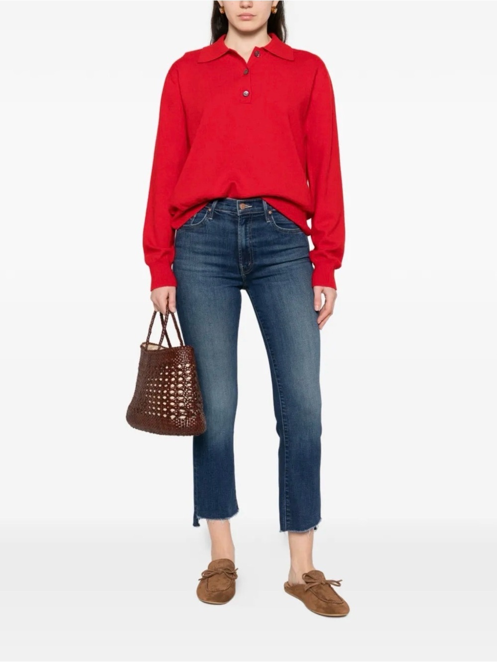 MOTHER The Insider Crop Step Fray Girl Crush Jeans Size 27